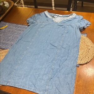 Southern Tide Light Blue Dress with Geometric Embroidery